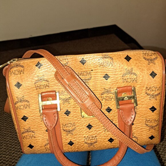 Mcm small boston bag monogram leather handbag pirse - Picture 4 of 6